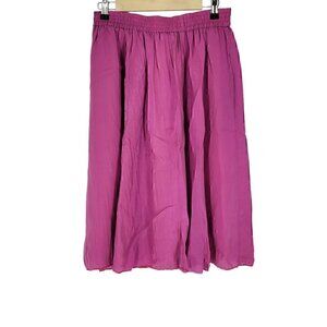 Vintage Restless Clothiers Silk Pink Semi Sheer Stretch Skirt Small W/Pockets
